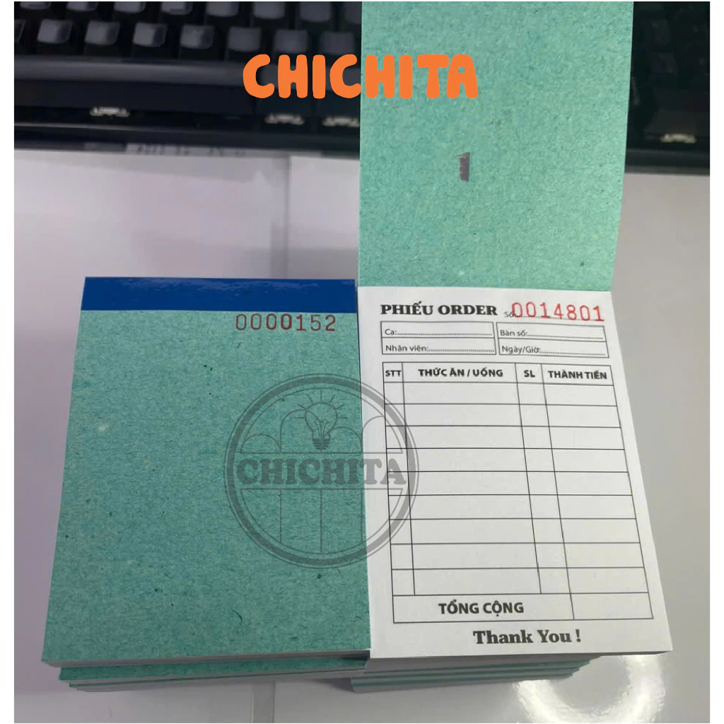 Set 10 q Phiếu Order, Sổ Order 1 LIÊN 100 Tờ - Size 7x10cm CHICHITA