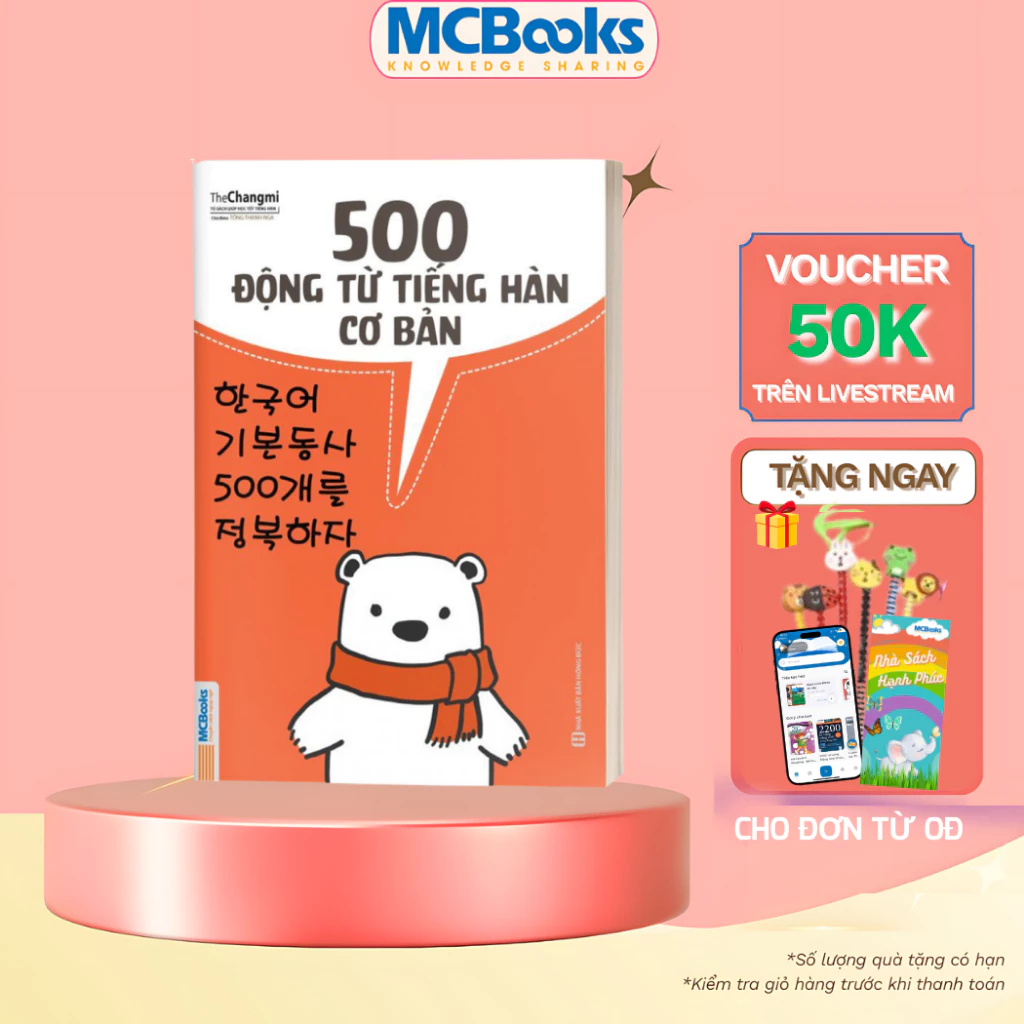 Sách - 500 Động Từ Tiếng Hàn Cơ Bản - MCBooks