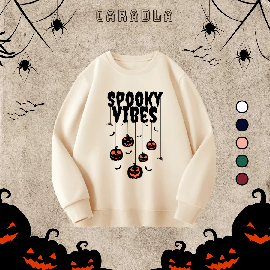 Áo Sweater Hình Cây Thông Mini CARADLA Unisex Chất Nỉ Lót Bông Form Rộng Phù Hợp Đi Học, Đi Làm