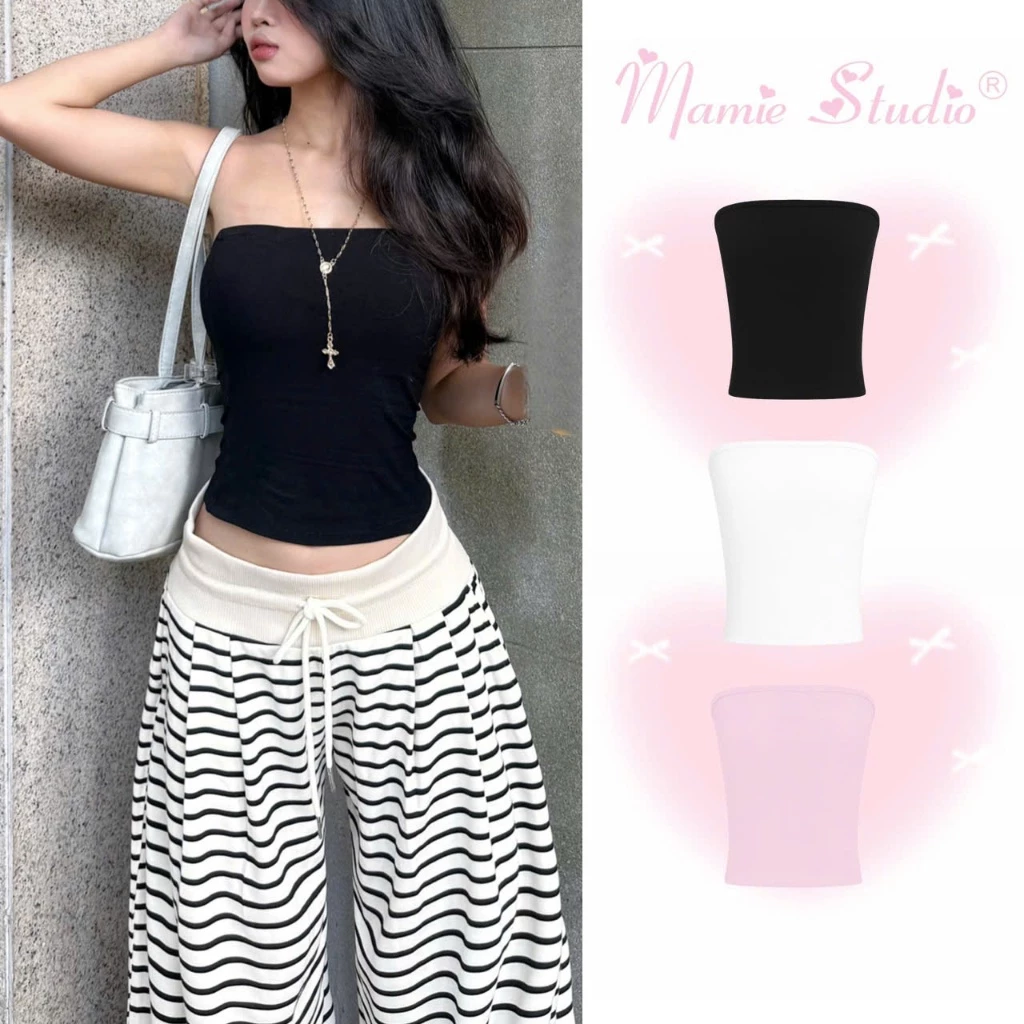 Áo ống Mamie ôm body (2 lớp k lộ), áo basic nhiều màu co giãn 4 chiều, mịn mát.