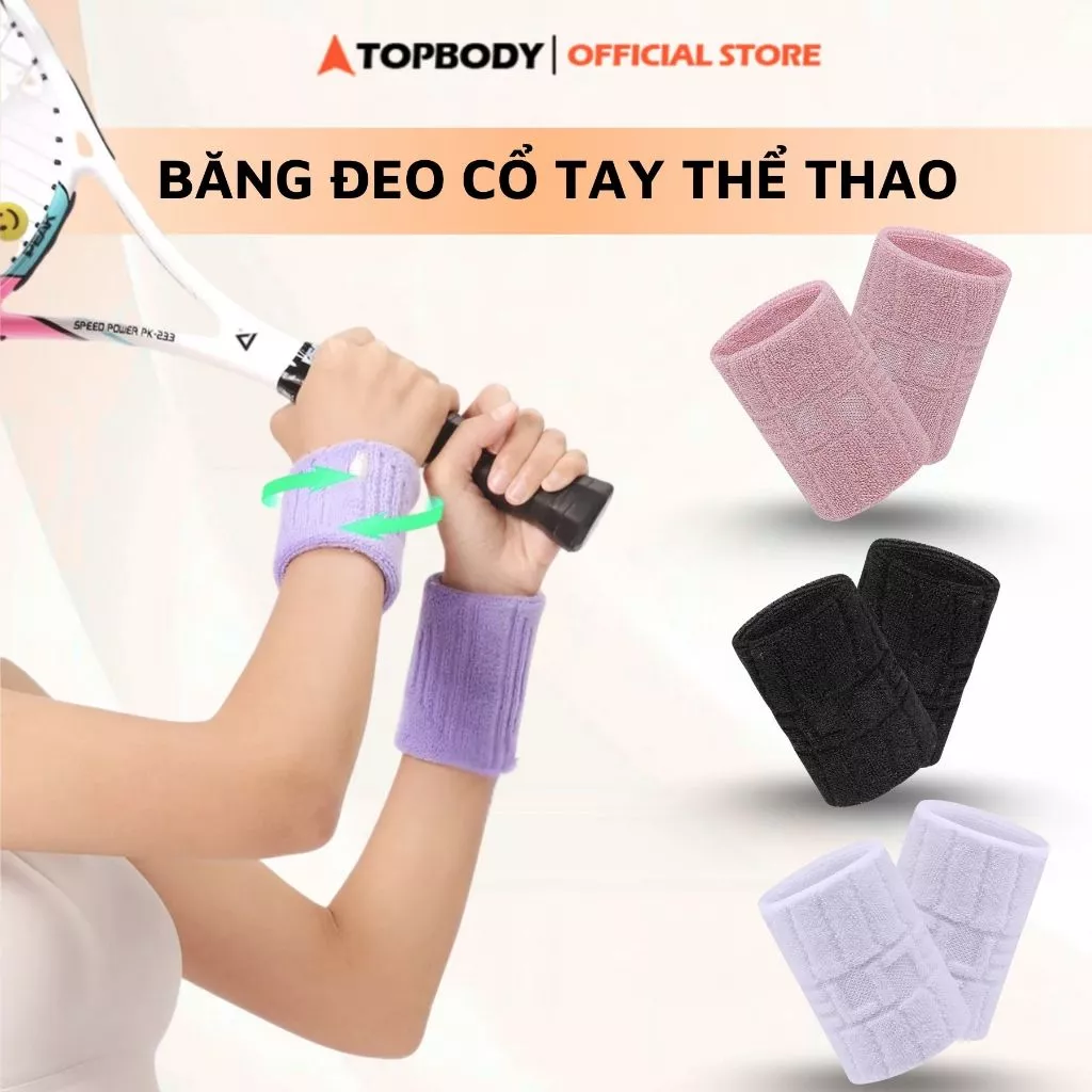Băng Đeo Cổ Tay Thể Thao Cao Cấp Tập Gym Chạy Bộ Tennis Pickleball Bảo Vệ Cổ Tay Thấm Hút Mồ Hôi - DAICT02