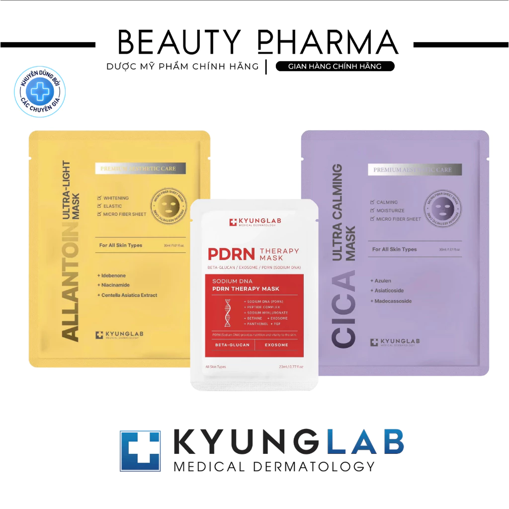 [MIẾNG LẺ-DATE MỚI-CHÍNH HÃNG] Mặt nạ KyungLab PDRN THERAPY, ALLANTOIN ULTRA-LIGHT, CICA ULTRA CALMING MICRO FIBER MASK