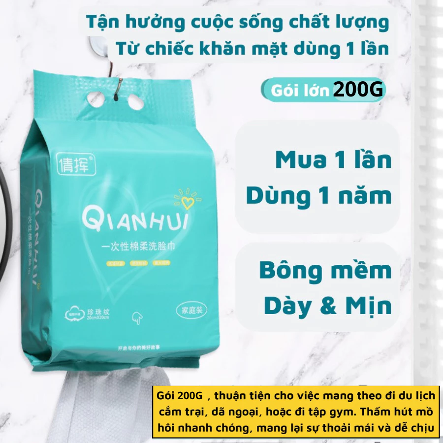 Bịch Khăn Lau Khô Đa Năng QIANHIU Nội Địa Trung Cao Cấp, Khăn Lau Mặt Khô Siêu Tiết Kiệm Gia Dụng Số 1 Việt Nam