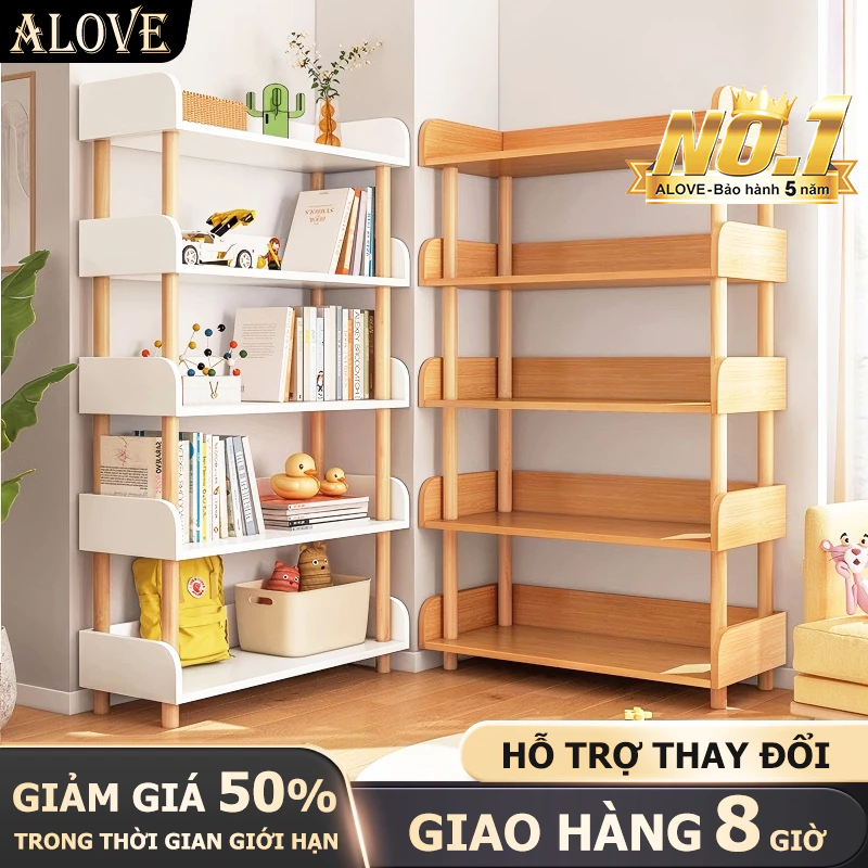 ALOVE Kệ sách gỗ phong cách châu Âu đa năng nhiều tầng chắc chắn bền bỉ chống ẩm tiện dụng