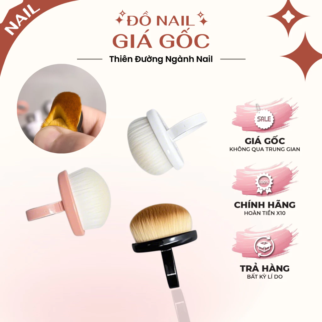 Chổi phủi bụi làm móng mini dạng nhẫn – cọ nail đeo ngón tiện lợi cho thợ nail