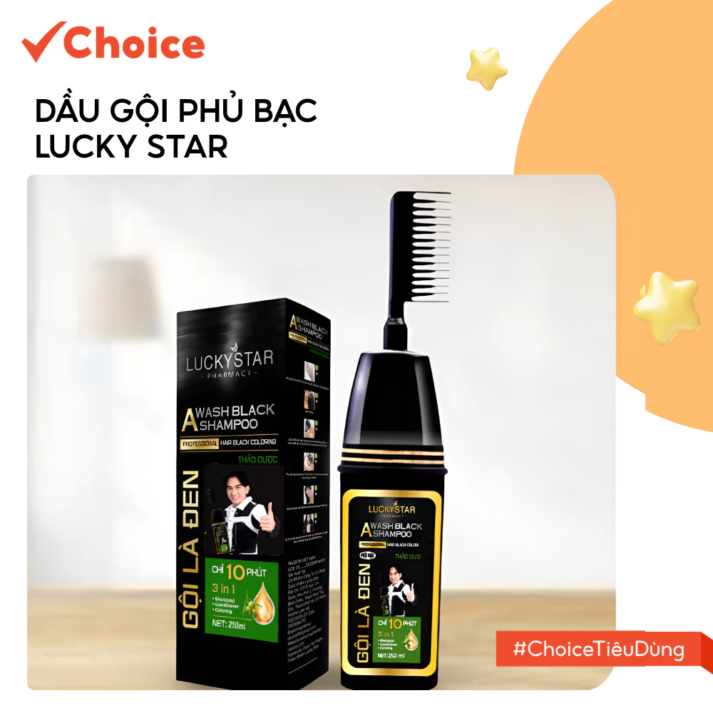 [Choice] Dầu gội phủ bạc Lucky Star thảo dược cao cấp