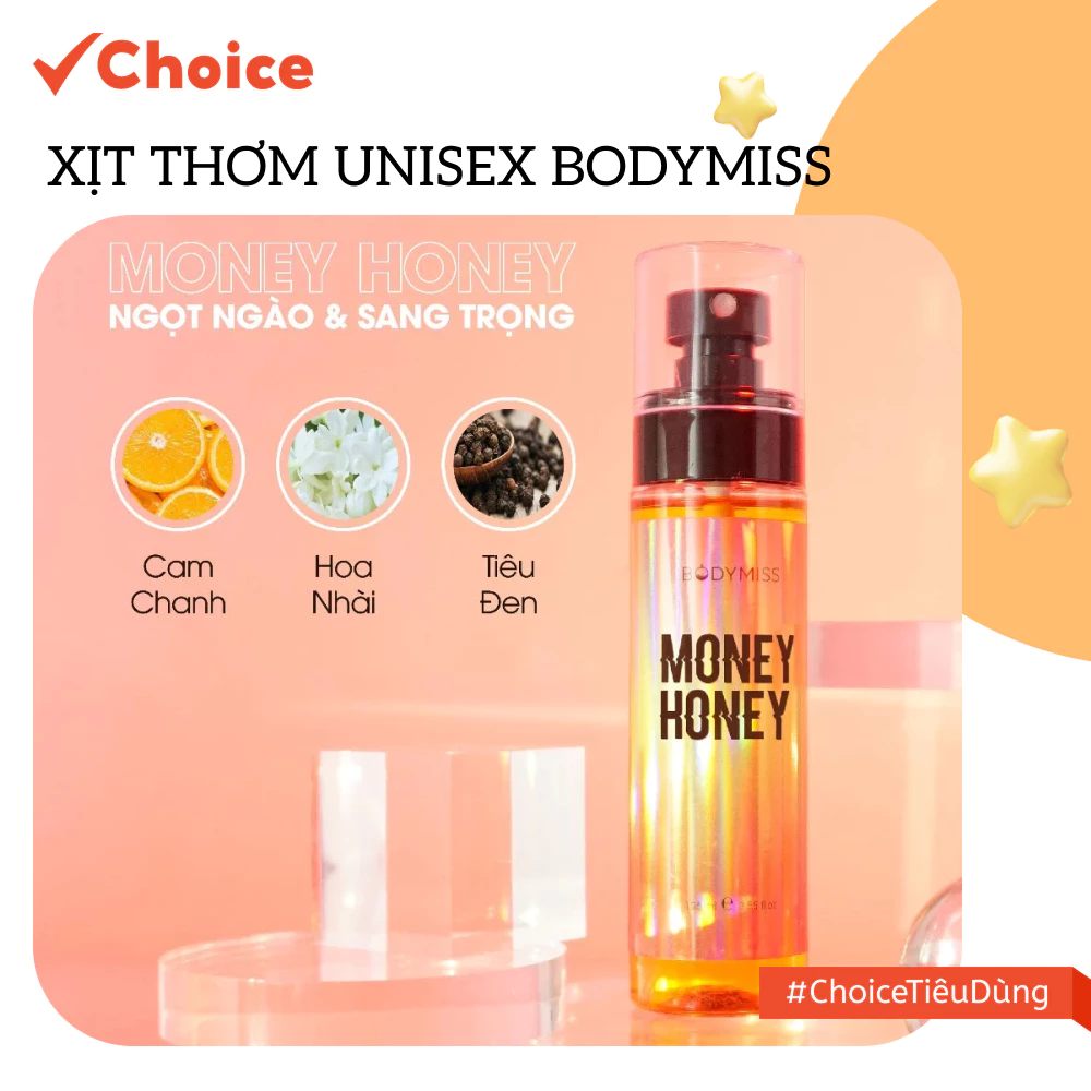 [Choice] Bodymist Xịt Thơm Unisex Bodymiss Es-67.39 Học Sinh Lưu Hương Lâu 6h 105ml