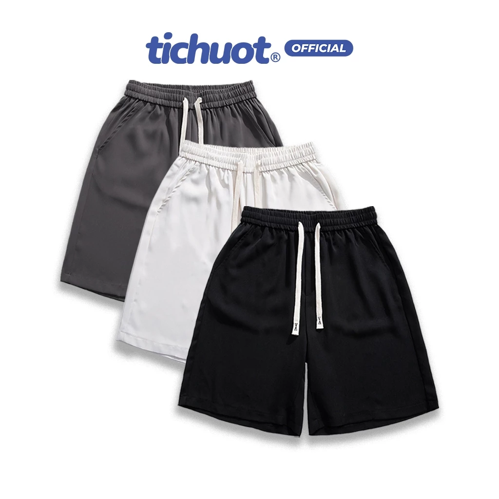 Quần short lửng ngố trơn nam nữ ống rộng có túi, quần đùi thun unisex thời trang - Tí Chuột Studio