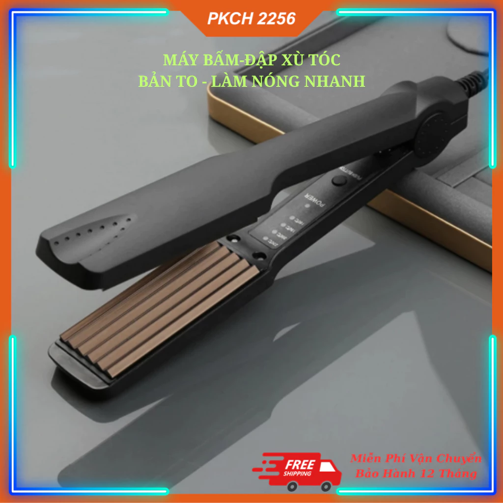 Máy Bấm Dập Xù Làm Phồng Tóc Chân Tam Giác Bản To 4 Mức Nhiệt Điều Chỉnh Linh Hoạt Làm Nóng Nhanh Sau 30S Giữ Nếp 24h