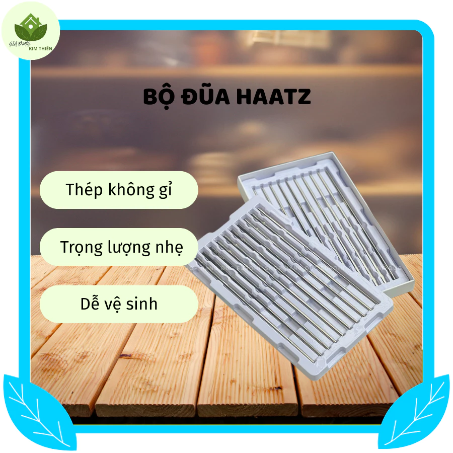 Đũa Inox Haatz Chịu Nhiệt Tốt, 10 Đôi Trọng Lượng Nhẹ Dễ Vệ Sinh Không Ẩm Mốc - Gia Dụng Kim Thiên