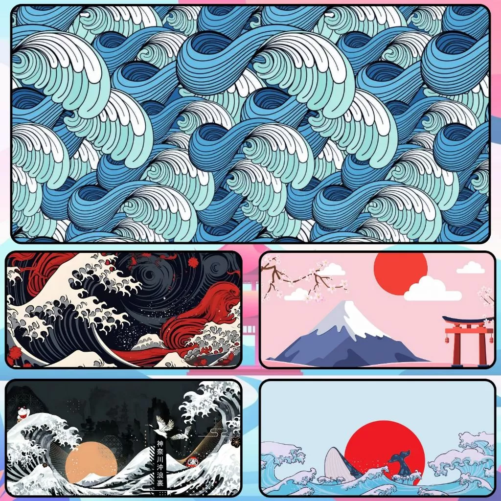 Bàn Di Chuột, Tấm Lót Chuột JAPAN STYLE Cỡ Lớn 80x30cm / 90x40cm / 120x60cm Chống Trượt, Bền Đẹp