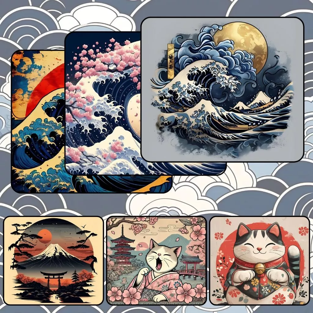 Bàn Di Chuột, Tấm Lót Chuột JAPAN STYLE Gaming Size 45x40cm / 35x30cm / 26x21cm Chống Trượt, Bền Đẹp