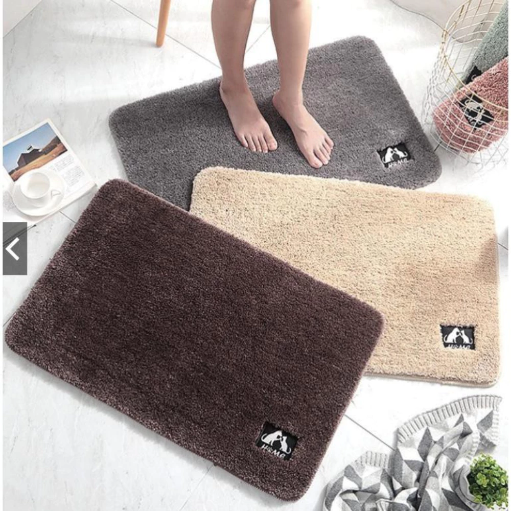 Combo 3 Thảm lau chân Didooglt hình chữ nhật chất liệu len mềm mịn dày dặn chống trơn trượt