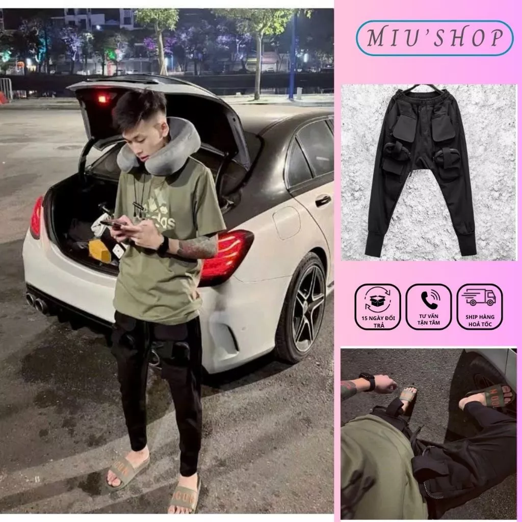 Quần jogger nam túi hộp siêu hót, Quần jogger nam nữ chất nỉ thời trang boy phố phong cách Hàn Quốc-MIUMIU