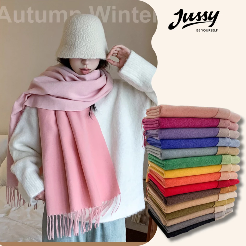 Khăn Choàng Cổ Dày 2 Mặt 2 Màu JK52 EST 2025 Jussy Official Khăn Choàng Mùa Đông Giữ Ấm Size To Thời Trang Vintage