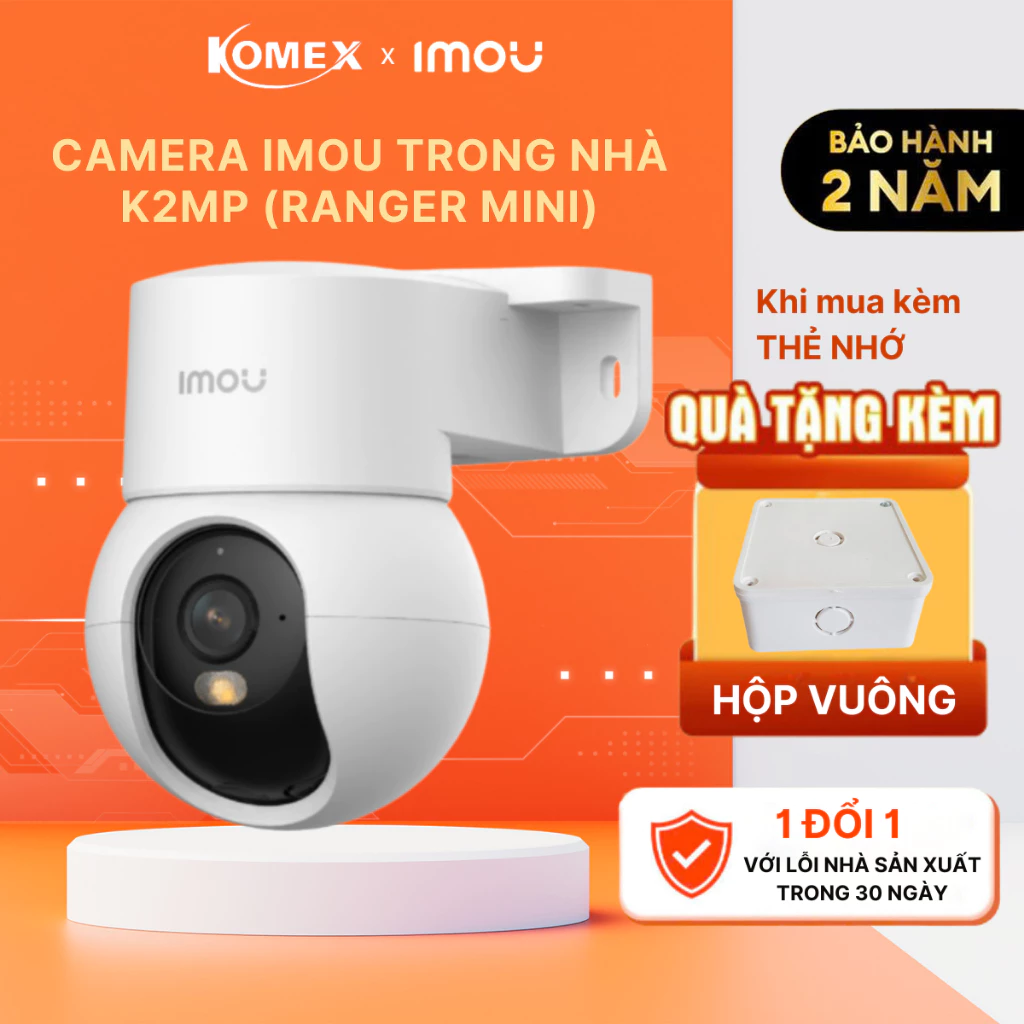 Camera IMOU trong nhà K2MP-3H1WE / K2MP-5H1WE Ranger Mini tích hợp chân đế gắn tường, quan sát ban đêm thông minh
