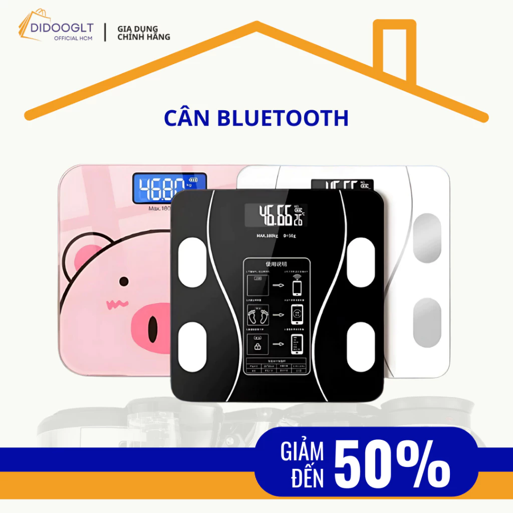 Cân Điện Tử Kết Nối Bluetooth Phân Tích Chỉ Số Cơ Thể - Didooglt