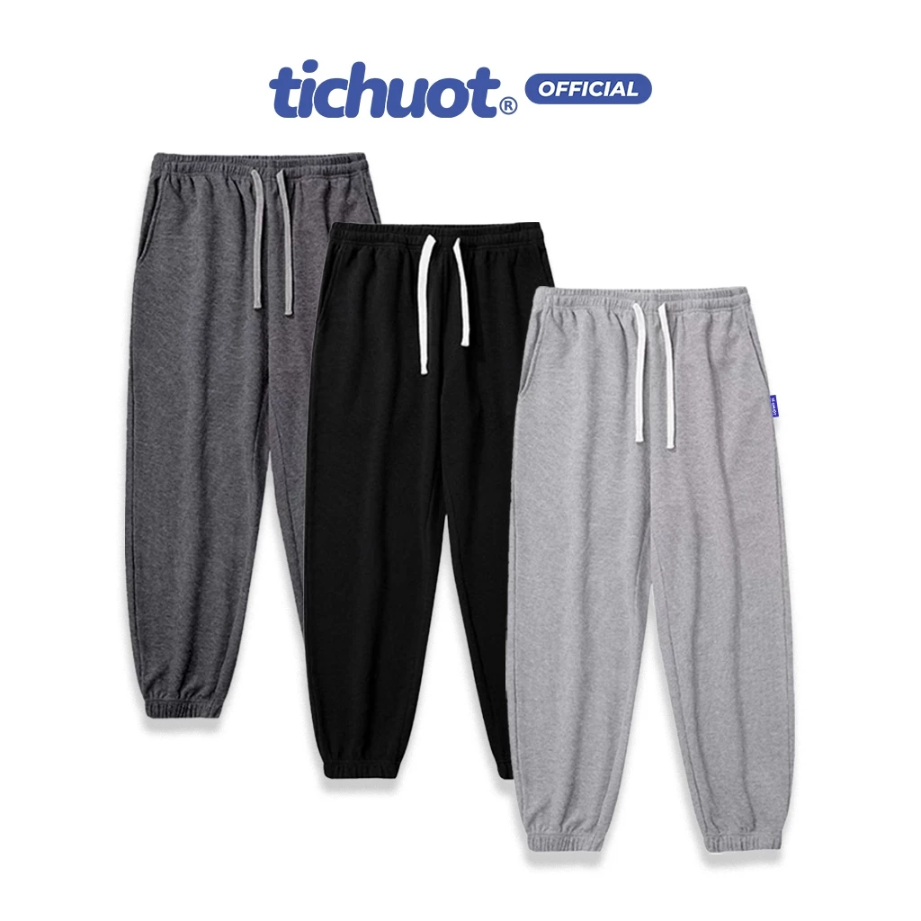 Quần jogger nỉ bông nam nữ bigsize, quần dài nỉ bông ống rộng lai thun thời trang - Tí Chuột Studio