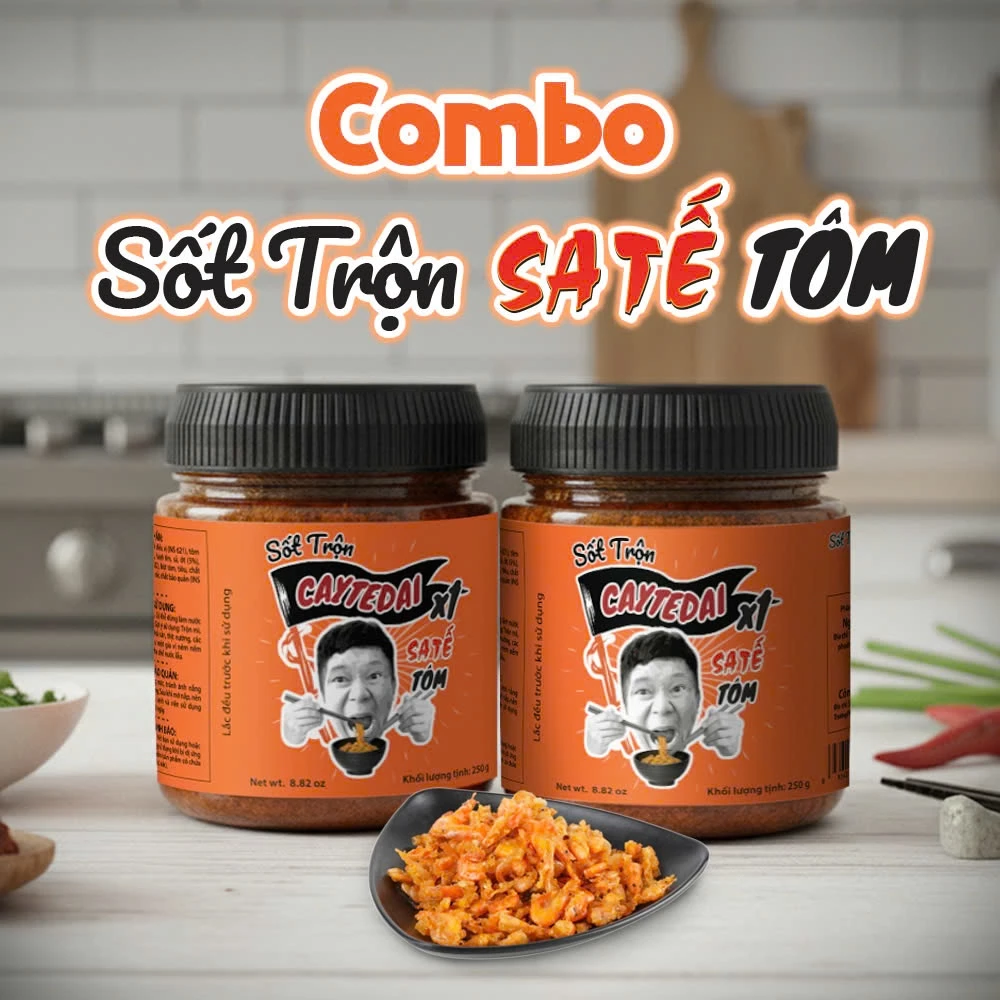 [COMBO 2 Hũ] Sốt CayTeDai Sa Tế Tôm hũ 250gr - Sốt Trộn Mì, Hủ Tiếu, Cốt Lẩu, Hương Vị Chua Cay