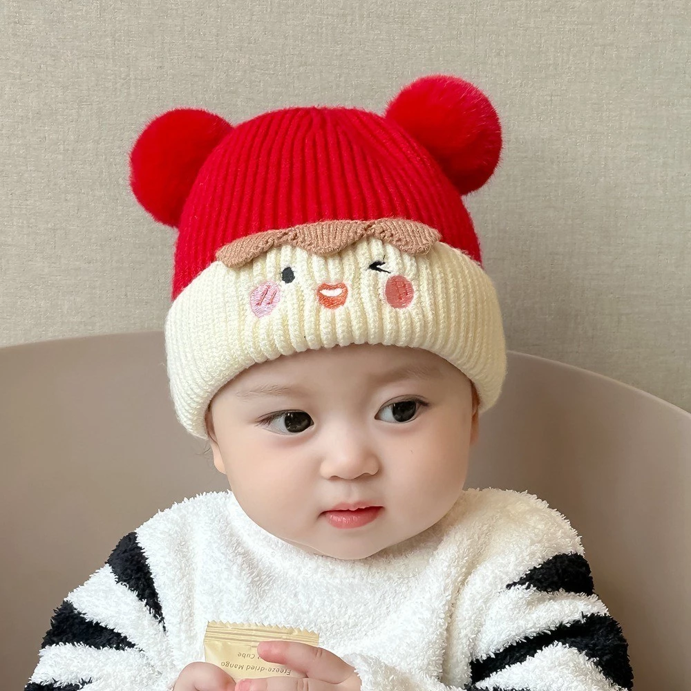 【Hwang】Mũ Len Cho Bé Trai Bé Gái Mùa Đông 6-24 Tháng - Mũ Mẫu Má Hồng- Mũ Nón Len Cho Bé Trai Bé Gái Siêu Ấm