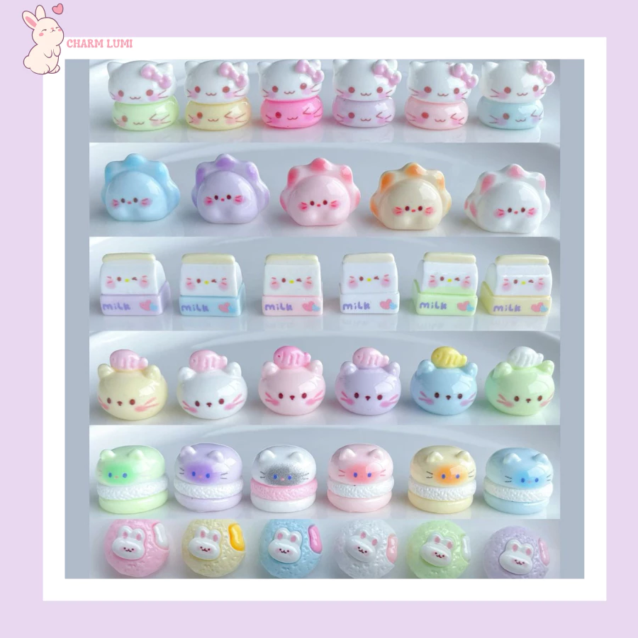 CHARM RESIN MINI PASTEL BÁNH KẸO MÈO NGẪU NHIÊN DỄ THƯƠNG CHARM LUMI