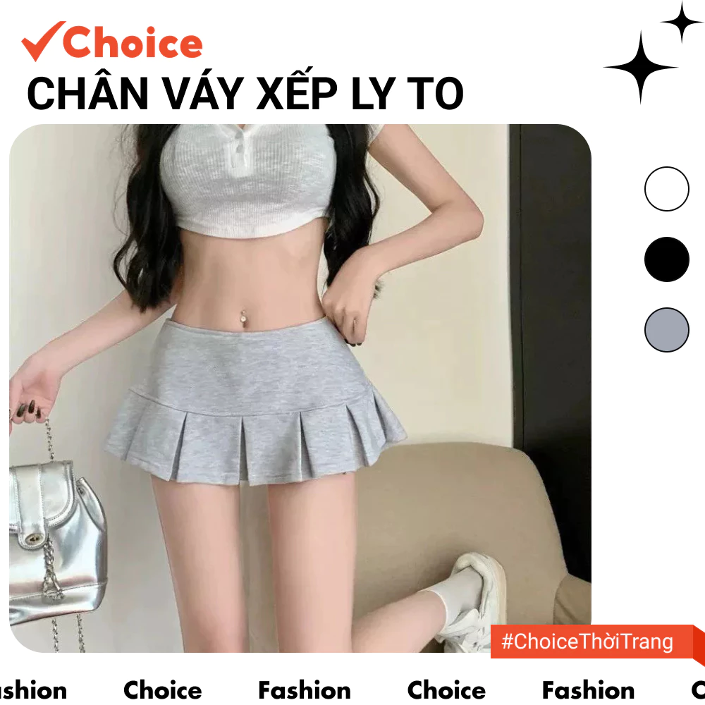 [Choice] [Trendy] Chân Váy Xếp Ly To FA1-2711-15 Dáng Ngắn, Chất Liệu Da Cá Mềm Mịn Y2K