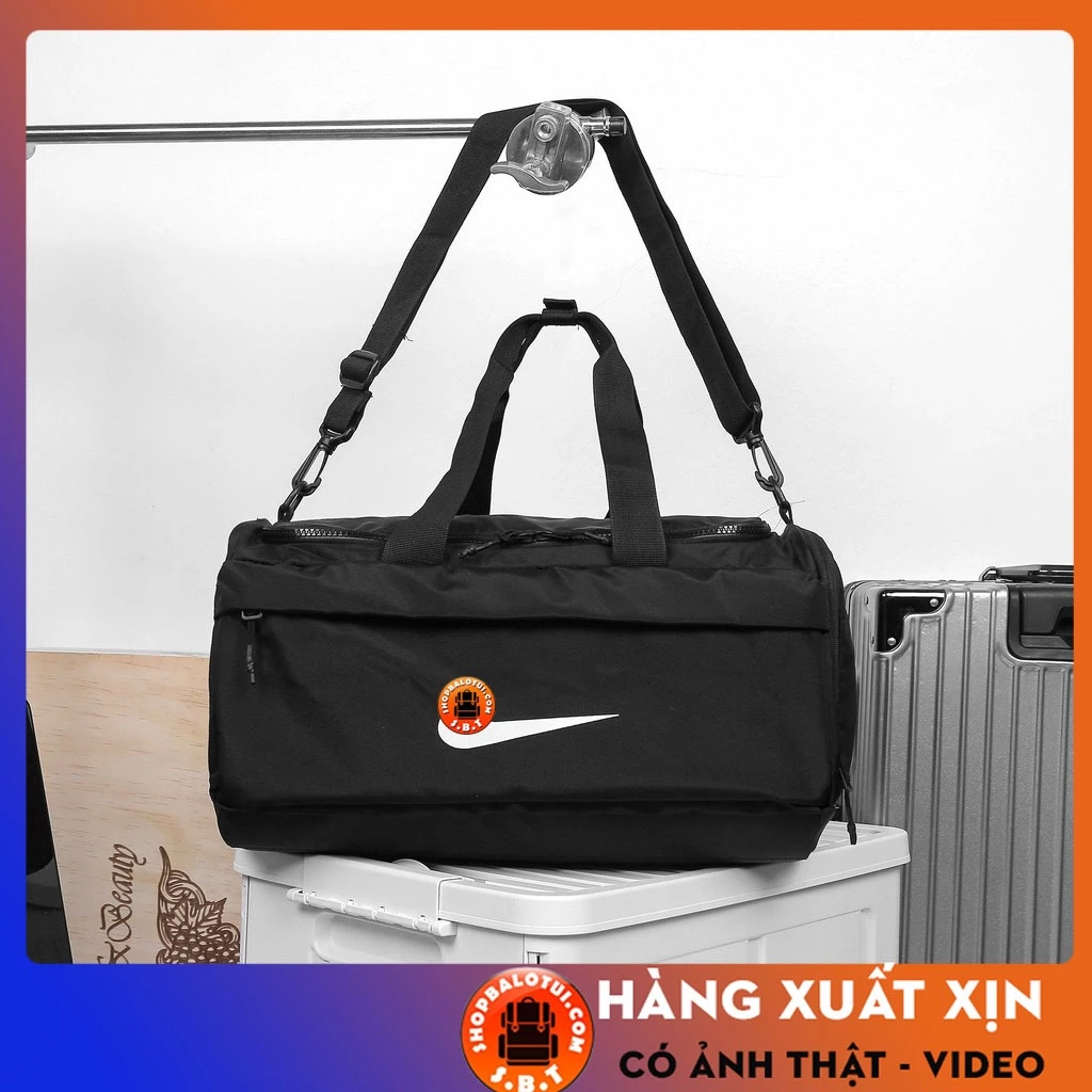Túi trống thể thao du lịch nam nữ tròn đựng đồ tập gym, Túi có ngăn đựng giày đi đá bóng banh thời trang chất vải