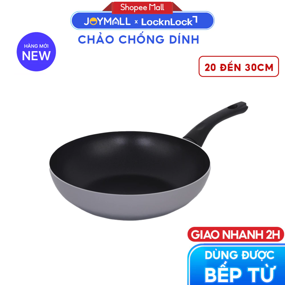 Chảo Chống Dính LocknLock Grano IH, Dùng Được Bếp Từ, Nhiều Size, Hàng Chính Hãng - JoyMall