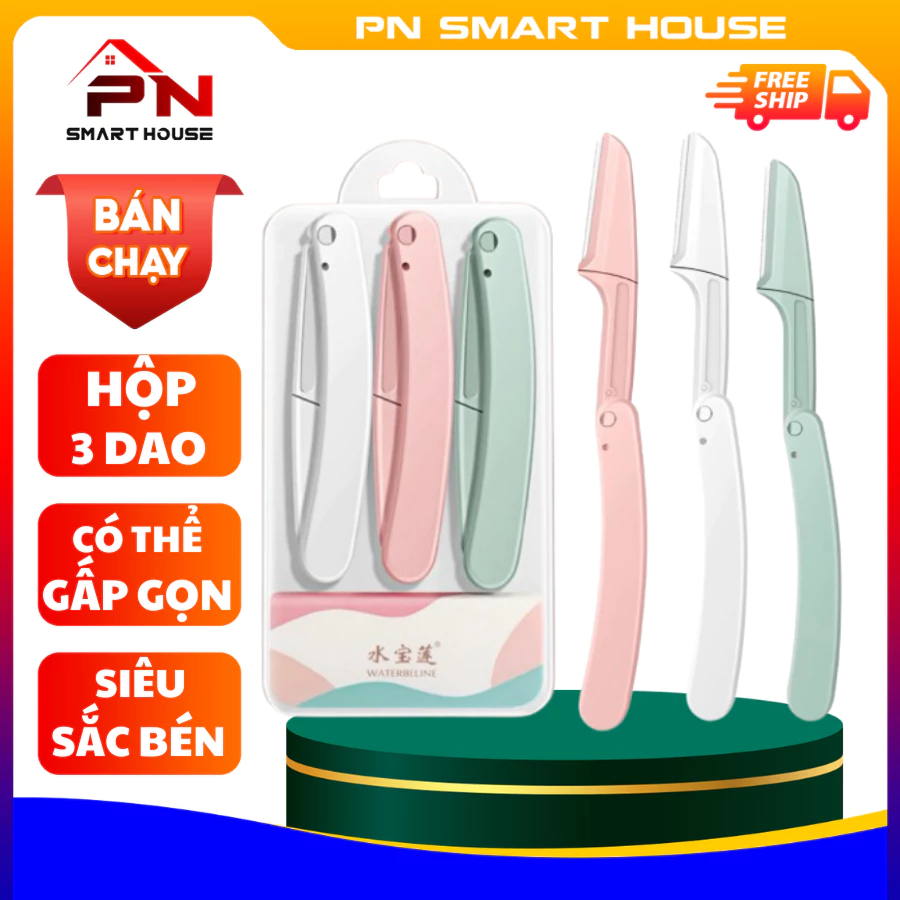 Bộ Dao Cạo Lông Mày An Toàn Chống Trầy Có Thể Gập Lại Kèm Lưỡi Thay Đa Năng, Dao cạo lông mày chân mày