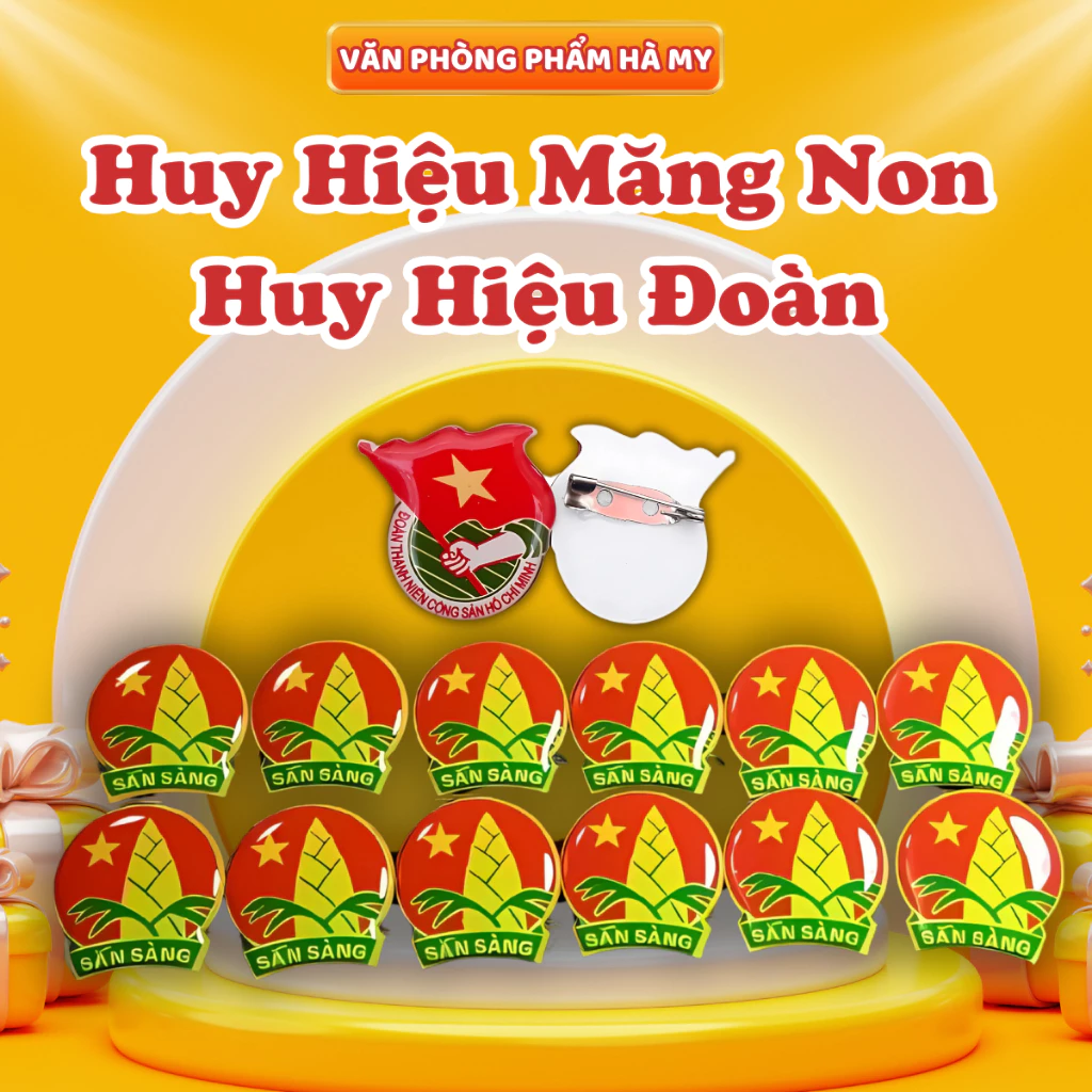 Combo 5/10 Cái Huy Hiệu Đoàn Thanh Niên, Huy Hiệu Măng Non Kim Loại Cao Cấp