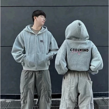 Áo Hoodie Zip Nỉ Bông IN Hình COOLWIND Chuẩn Form (CÓ TÚI TRONG), Áo Khoác Unisex Nam Nữ Mặc Đều Đẹp