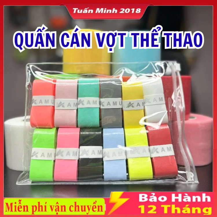 ( COMBO 5 ) Quấn cán vợt cầu lông , Pickleball , cao cấp , siêu êm siêu bám tay , thấm mồ hôi cực tốt , giá hấp dẫn