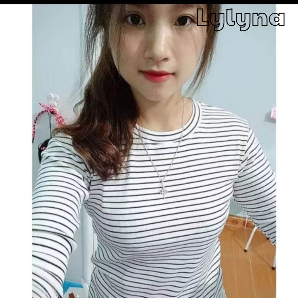 áo thun gân tay dài sọc