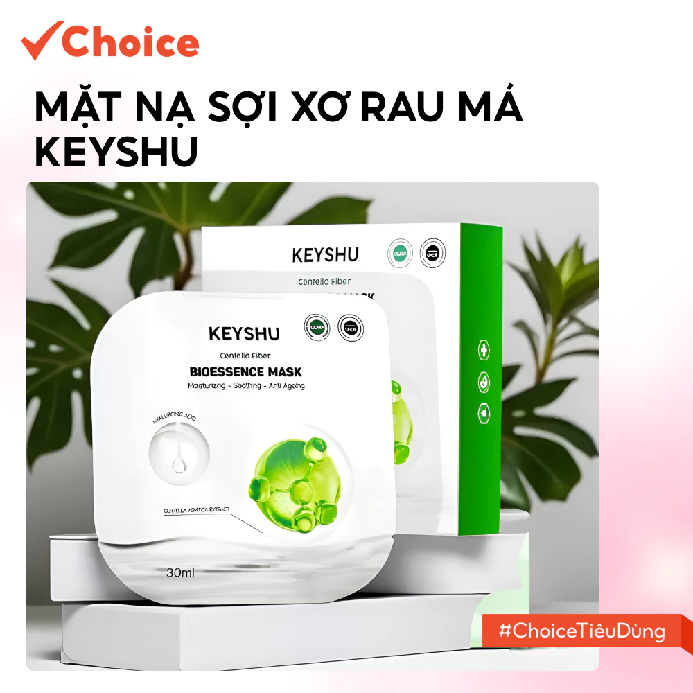 [Choice] Mặt Nạ Sợi Xơ Rau Má Centella Fiber KEYSHU FM1-2685-1 Ngăn Ngừa Lão Hóa 30ml