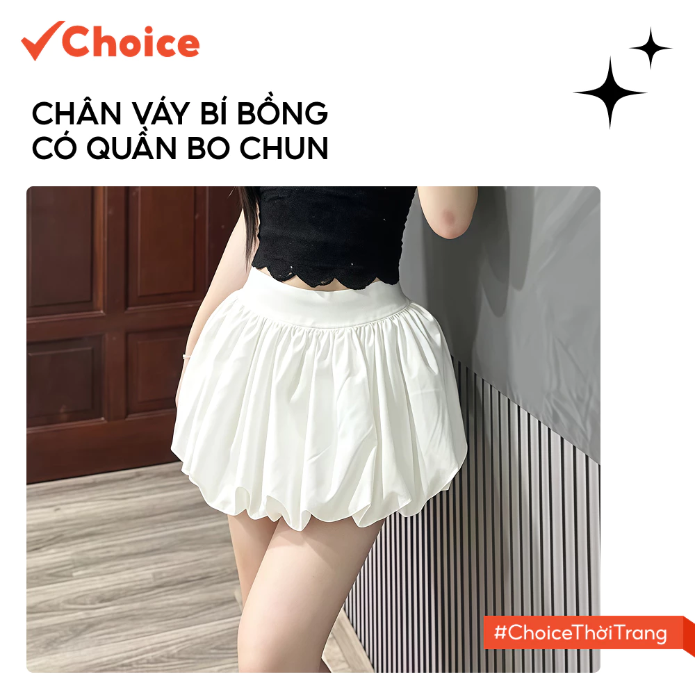 [Choice] [Trendy] Chân Váy Bí Bồng FA1-2711-4 Có Quần Bo Chun Bảo Hộ