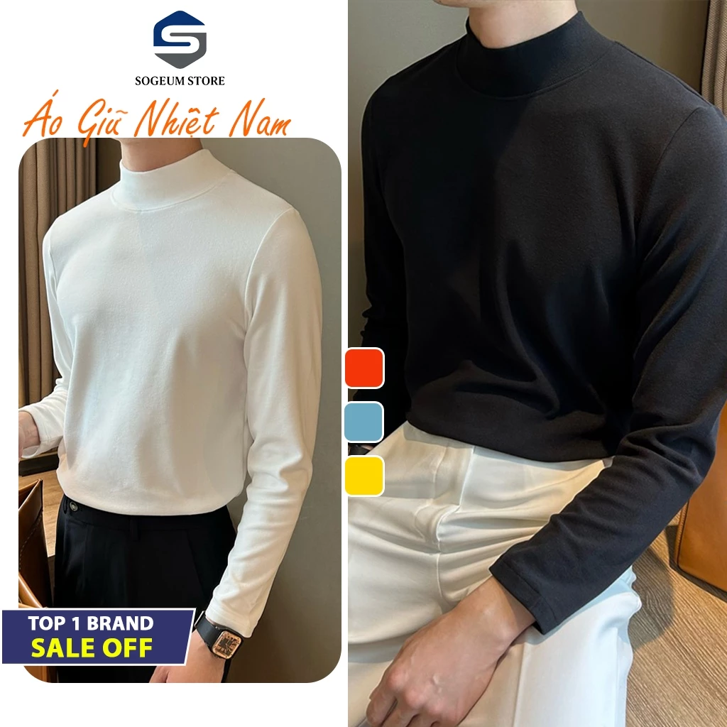 Áo Giữ Nhiệt Nam Nữ mùa thu đông Áo Thun Lót Nỉ Nam Dài Tay Cổ Cao Giữ Ấm Thể Thao Cao Cấp big size Sogeum