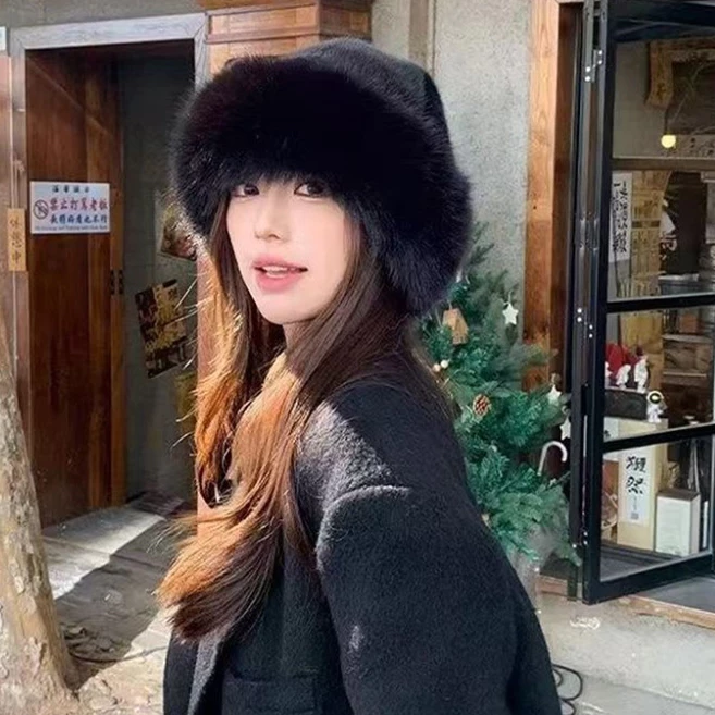 【Hwang】Mũ Lông Trơn Phong Cách Hàn Quốc Cho Nữ ấm áp - Nón Tai Bèo Phủ Lông Dày Dặn Chống Lạnh Thời Trang Dễ Thương