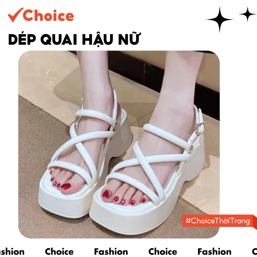 [Choice] Dép sandal nữ SC679 xuồng trắng dễ đi