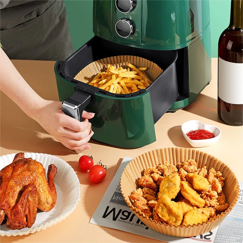 Combo 200 Miếng Giấy nến vàng khay lót nồi, Giấy bạc tròn lót xửng hấp, nồi chiên không dầu, lò vi sóng