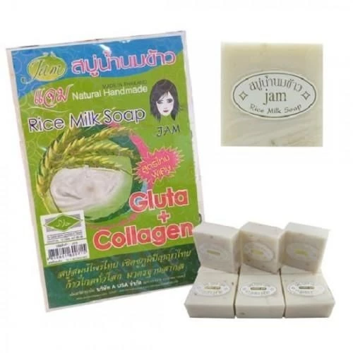 Xà phòng cám gạo Jam Rice Milk, Xà phòng Cam, Xà phòng Nghệ Jam Thái Lan bánh 65g