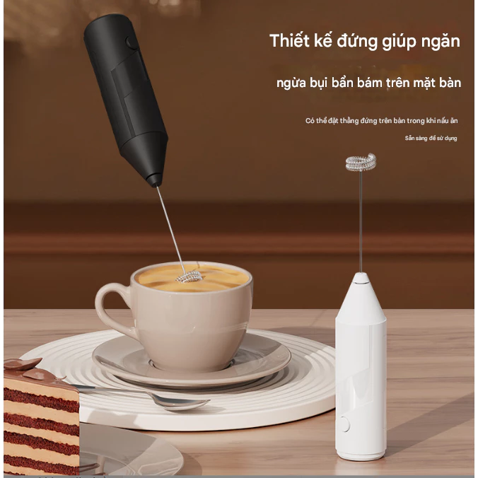 Máy đánh bọt cafe, máy đánh trứng cực mạnh bền, lợi Pin + Tặng Pin