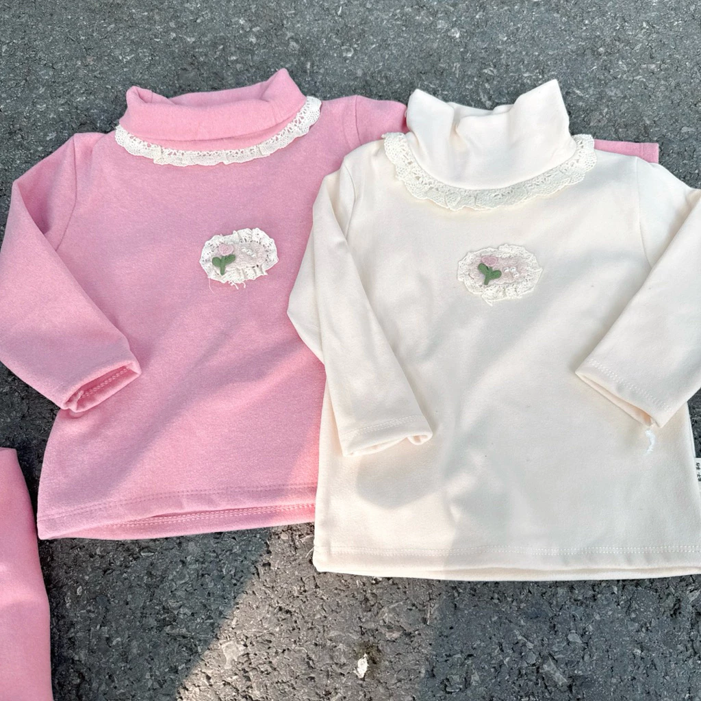 áo nỉ giữ nhiệt cổ ren điệu cho bé gái áo nỉ giữ nhiệt chất zip lông dày dặn cho bé