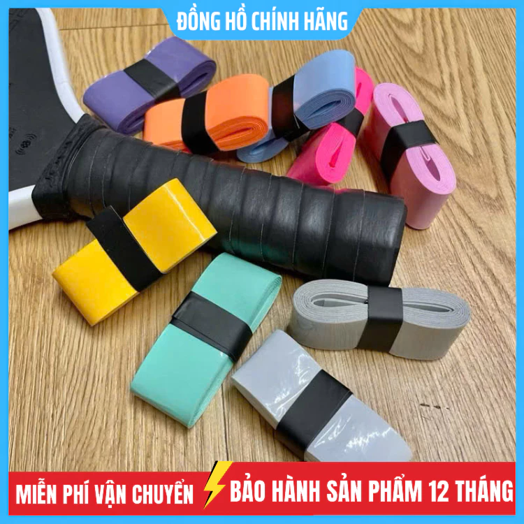 ( Combo 5 ) quấn cán vợt Tennis , Pickleball , Cầu Lông có gân chống xoay , cuốn thấm hút mồ hôi