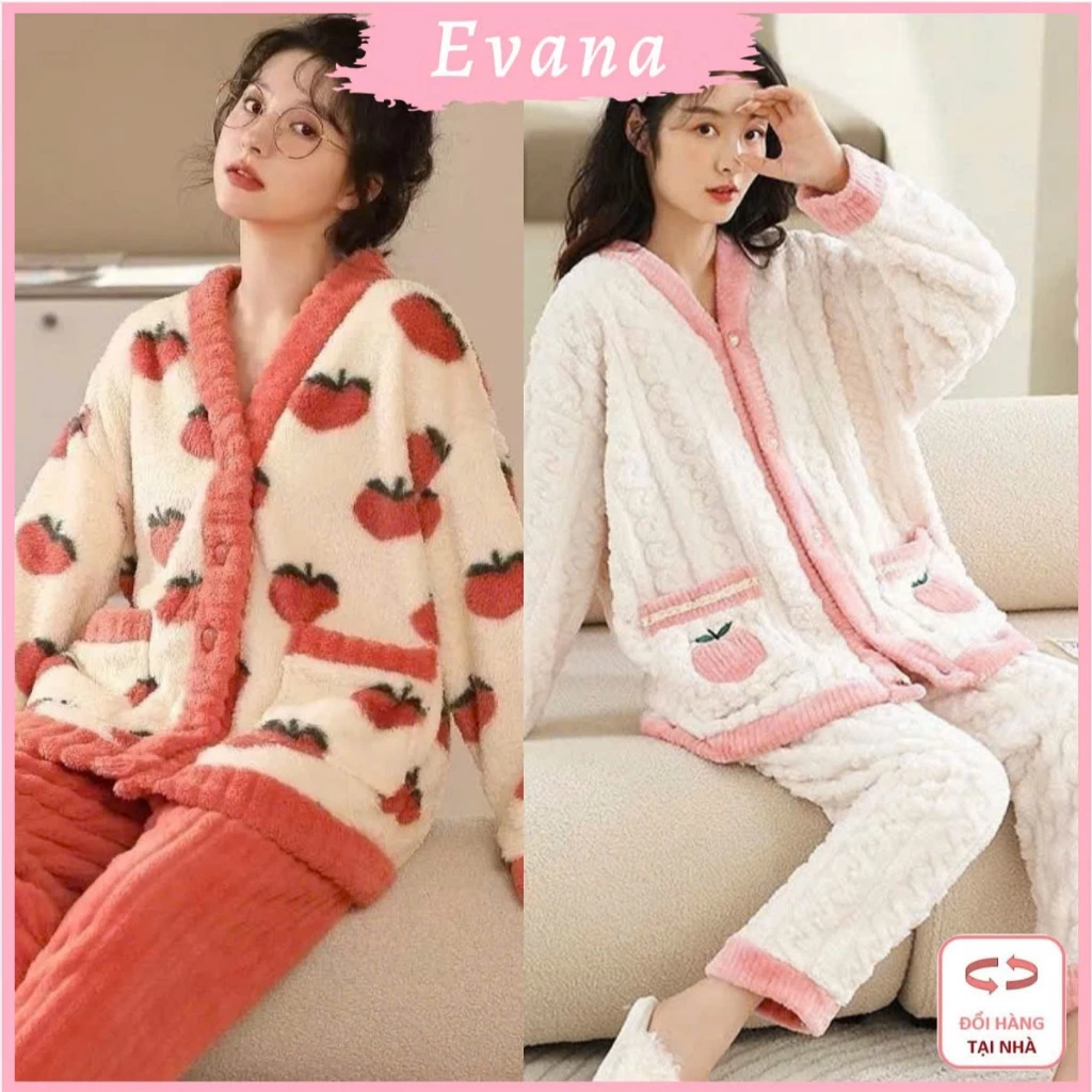[HÀNG ĐẸP] Bộ Đồ Lông Giữ Nhiệt, Bộ Lông Đào Cam Rose, Bộ Ngủ Nữ Lông Siêu Ấm, Quần Áo Lông Ủ Kem