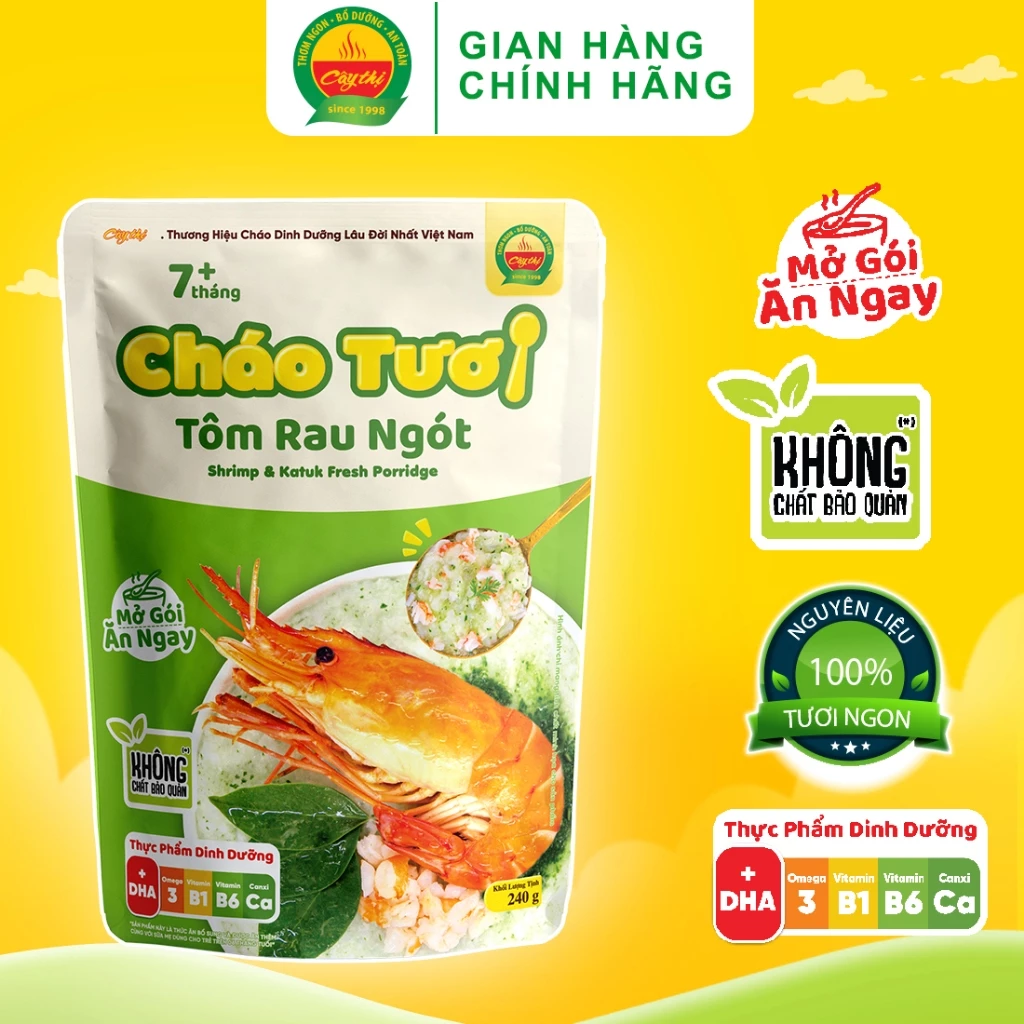 Cháo Tươi Tôm Rau Ngót Cây Thị 240G