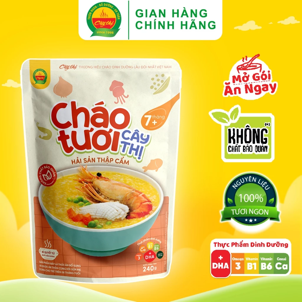Cháo Tươi Hải Sản Thập Cẩm Cây Thị 240G Mở Gói Ăn Ngay