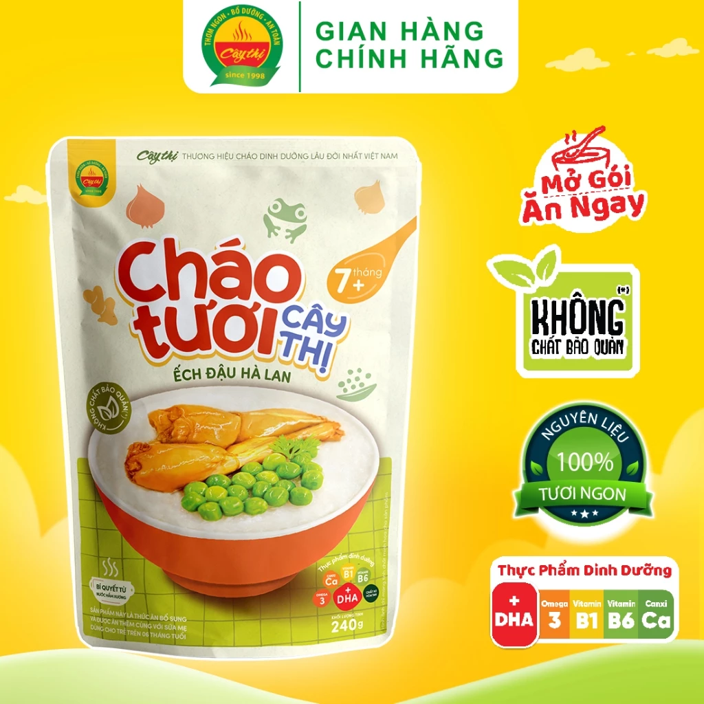 Cháo Tươi Ếch Đậu Hà Lan Cây Thị 240g