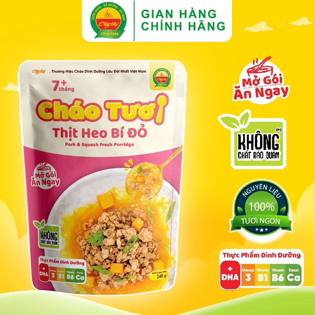 Cháo Tươi Cây Thị Thịt Heo Bí Đỏ 240g