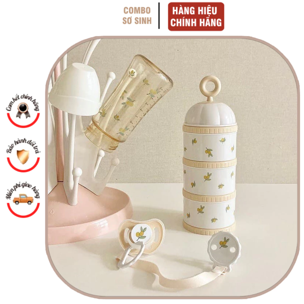 Hộp Chia Sữa Bột 3 Ngăn Hình Bí Ngô Milk Powder Dispenser TGM Cao Cấp Cho Bé