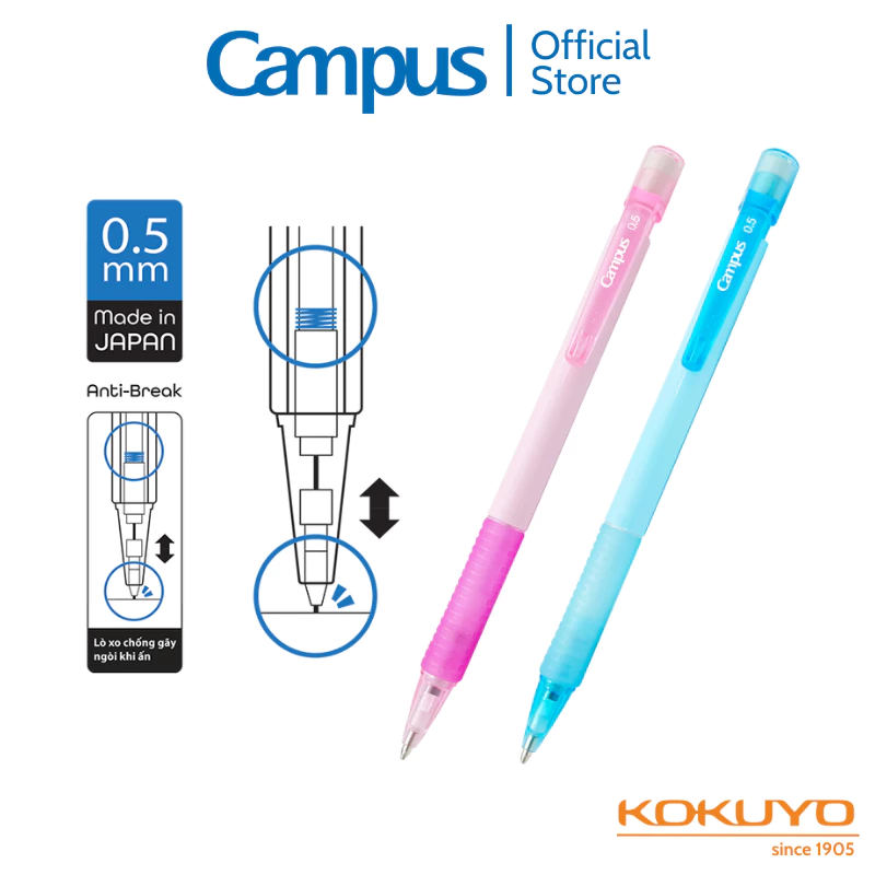 Bút Chì Bấm Campus Young And Fresh 0.5mm Chống Gãy Ngòi Chất Lượng Nhật
